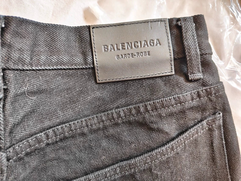 Balenciaga Black Wide-Leg Denim Pants