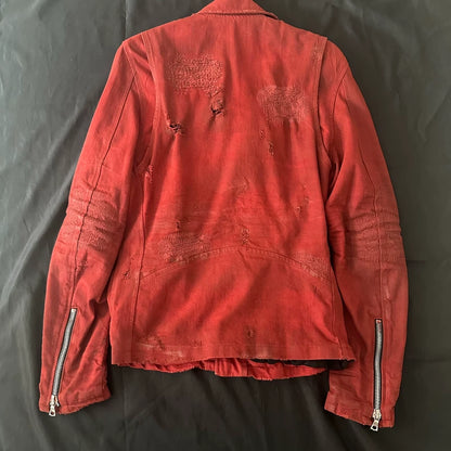 Amiri Red Suede Leather Jacket