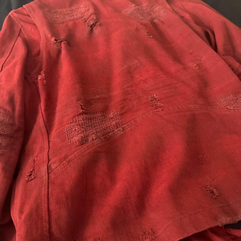 Amiri Red Suede Leather Jacket