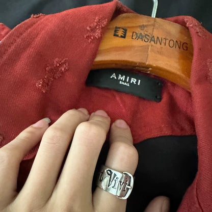 Amiri Red Suede Leather Jacket