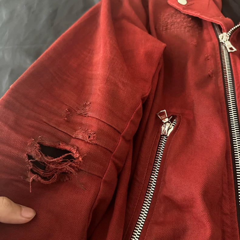 Amiri Red Suede Leather Jacket