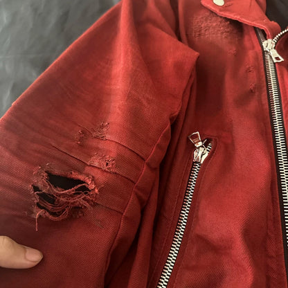 Amiri Red Suede Leather Jacket