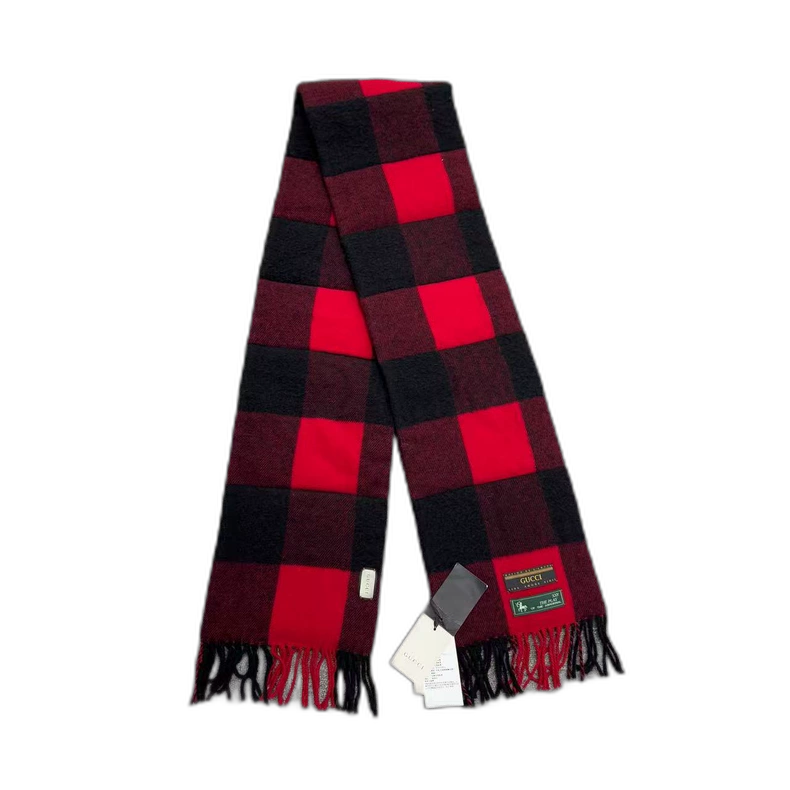 Gucci Thick Wool Plaid Scarf-zp