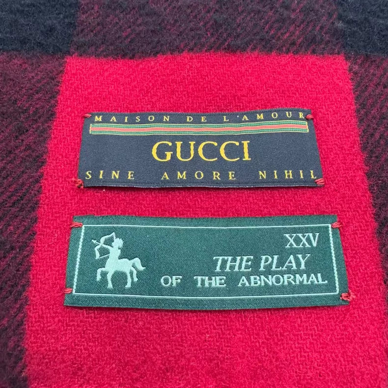 Gucci Thick Wool Plaid Scarf-zp