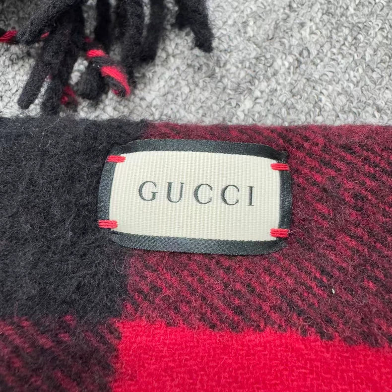 Gucci Thick Wool Plaid Scarf-zp