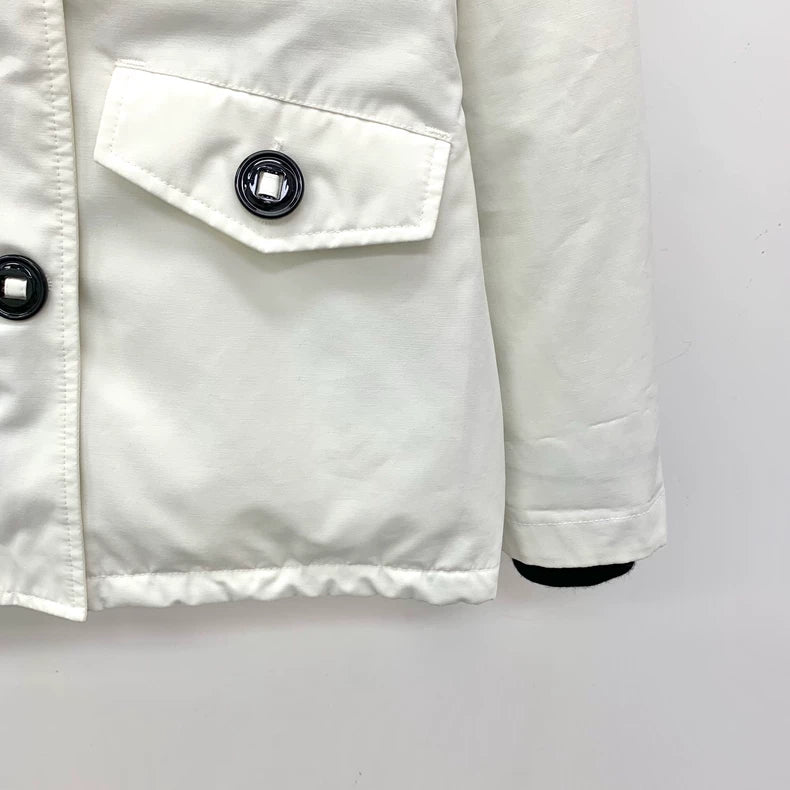 Canada Goose White Fur Hooded Down Jacket-yf