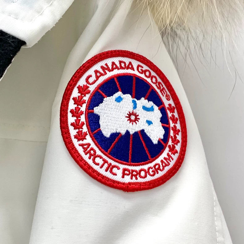 Canada Goose White Fur Hooded Down Jacket-yf