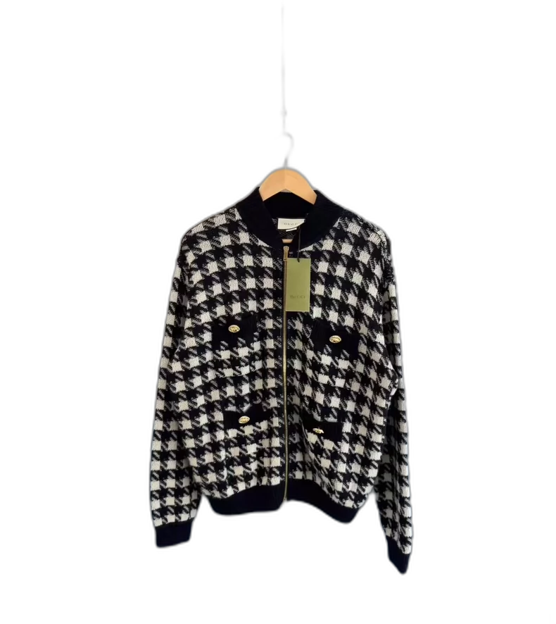 Gucci Black and White Check Jacket
