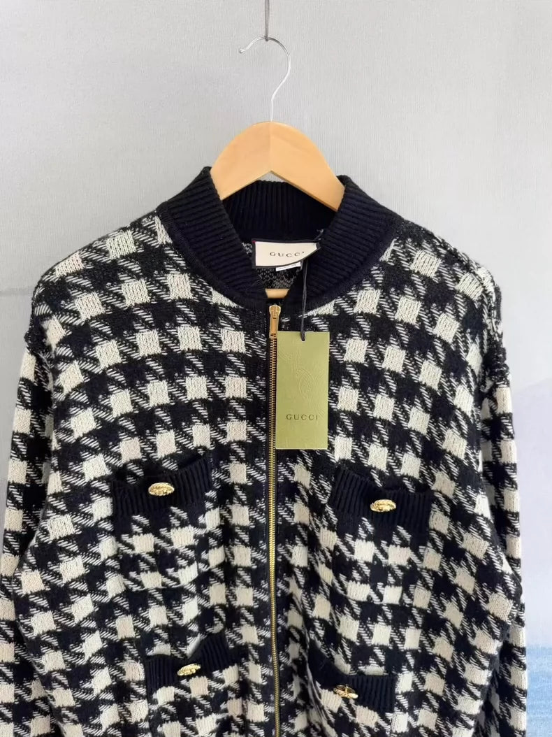 Gucci Black and White Check Jacket