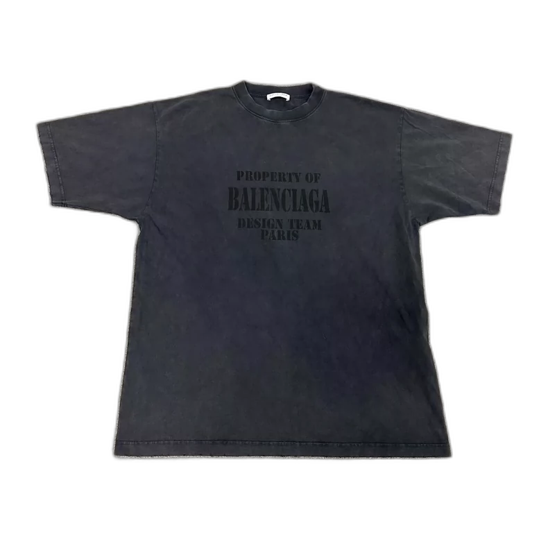 Balenciaga Distressed Letter Print Short Sleeve T-shirt