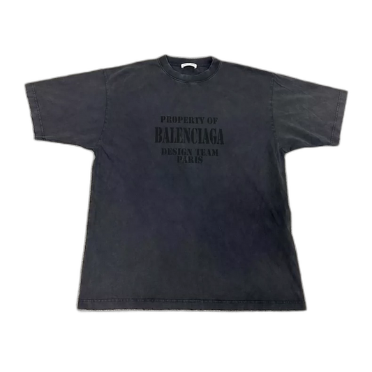 Balenciaga Distressed Letter Print Short Sleeve T-shirt