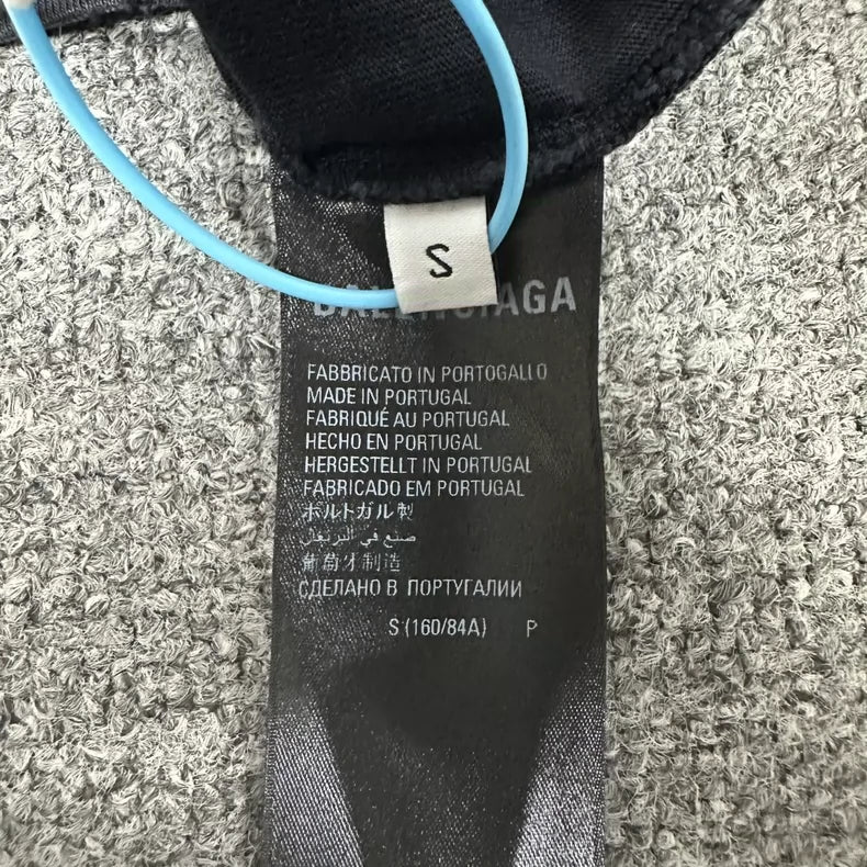 Balenciaga Distressed Letter Print Short Sleeve T-shirt