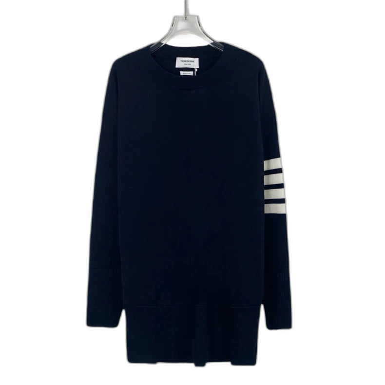 Classic Navy Wool Crew Neck Sweater