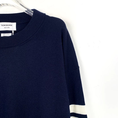 Classic Navy Wool Crew Neck Sweater