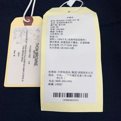 Classic Navy Wool Crew Neck Sweater