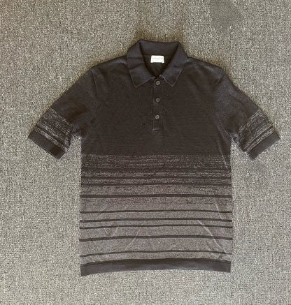 Saint Laurent Linen Striped Polo Shirt-yf