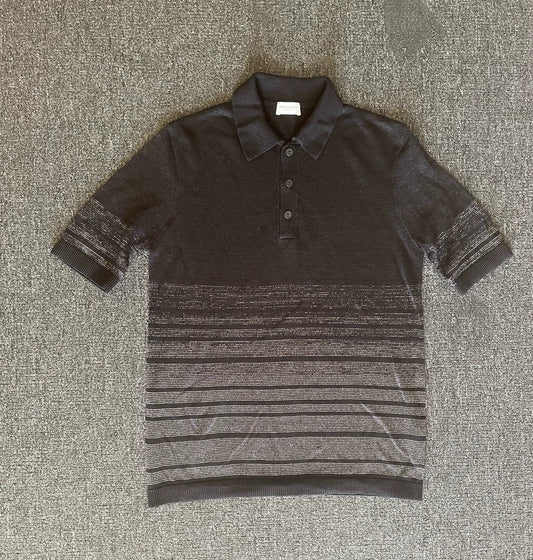 Saint Laurent Linen Striped Polo Shirt-yf