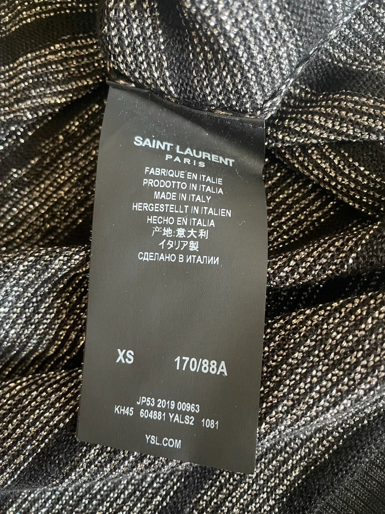 Saint Laurent Linen Striped Polo Shirt-yf