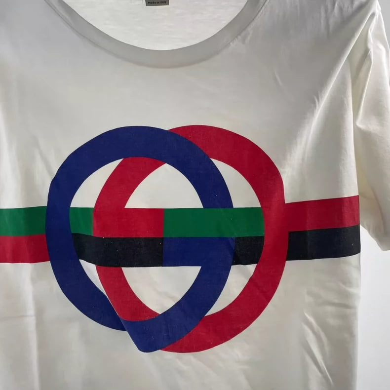 Gucci Logo Print White Short Sleeve T-Shirt