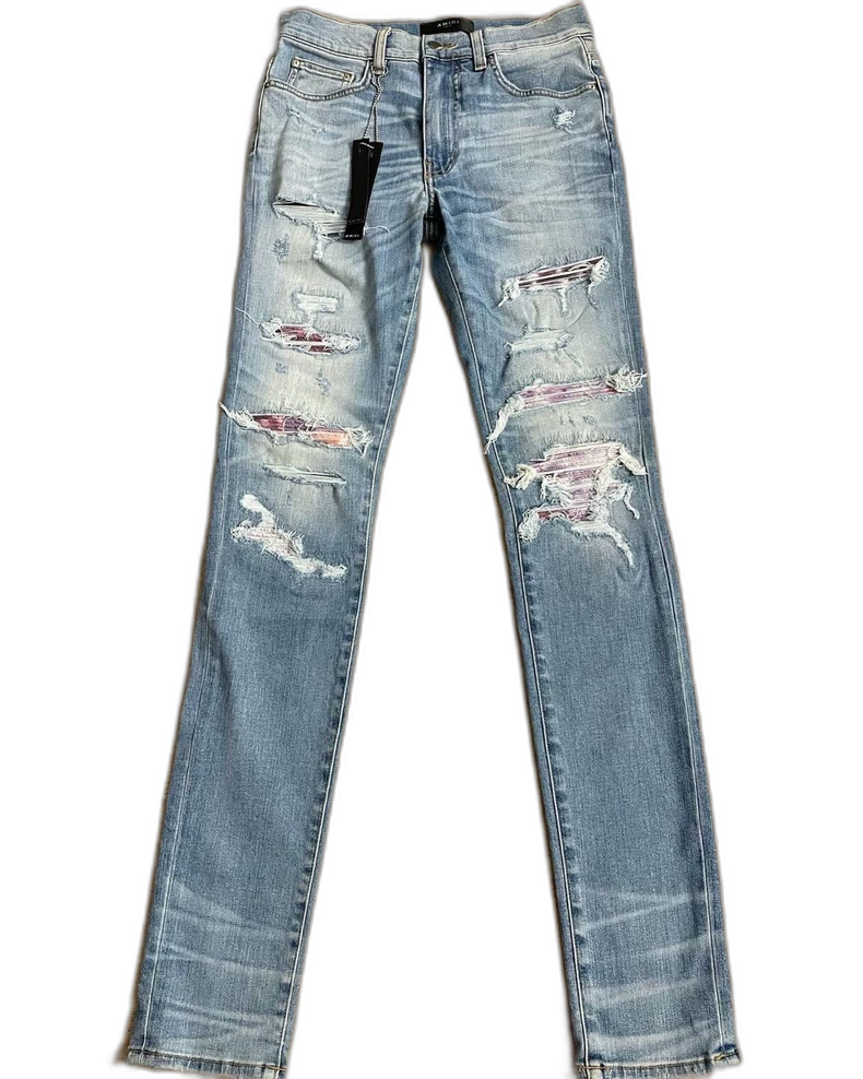 Amiri Blue Torn Thrash MX1 Denim Pants