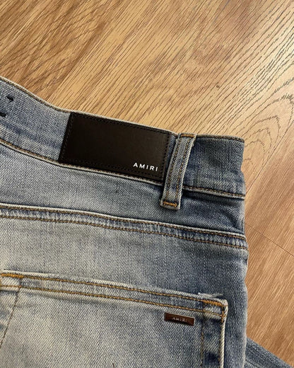 Amiri Blue Torn Thrash MX1 Denim Pants