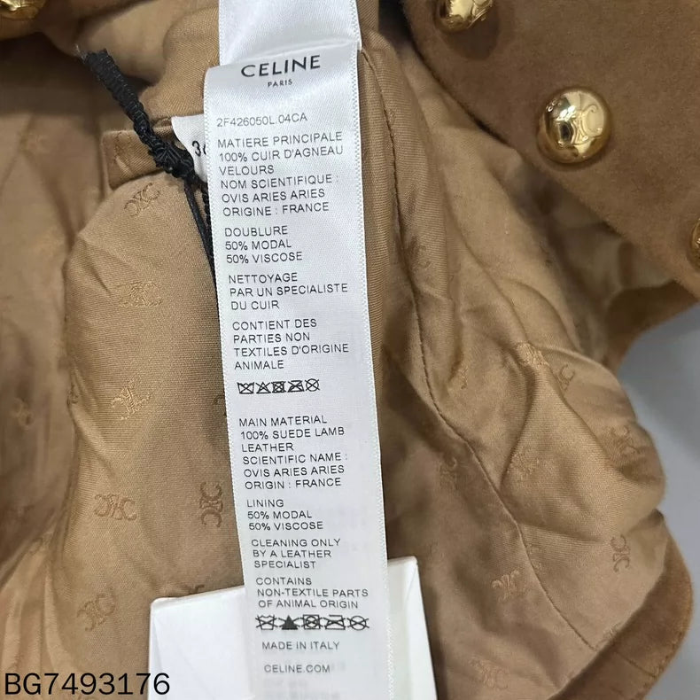 Celine Brown Suede Leather Jacket-yf