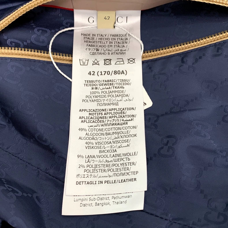 Gucci Blue Logo Print Hooded Jacket