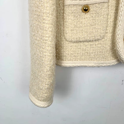 Celine Yellow Button Cashmere Weave Jacket