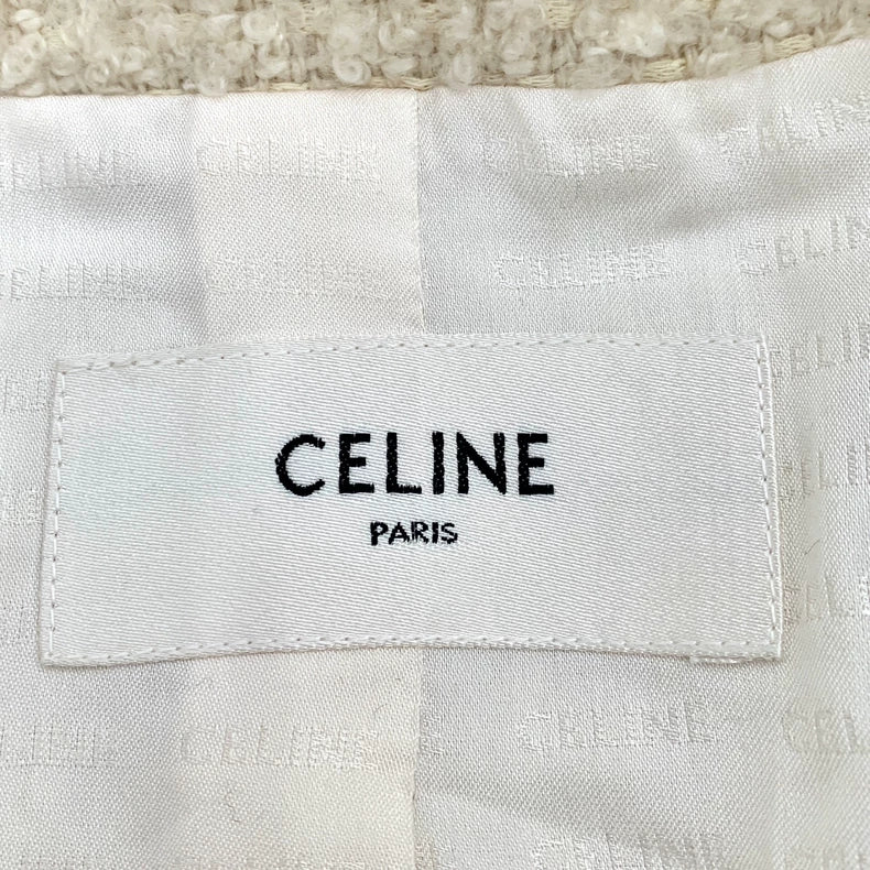Celine Yellow Button Cashmere Weave Jacket