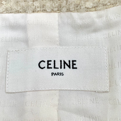 Celine Yellow Button Cashmere Weave Jacket