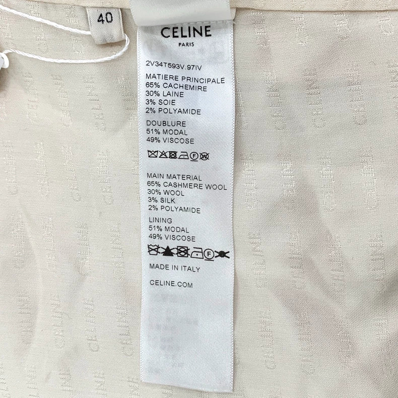 Celine Yellow Button Cashmere Weave Jacket