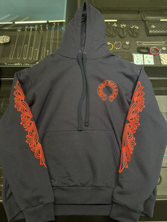 Chrome Hearts Blue Red Horseshoe Hoodie-yf