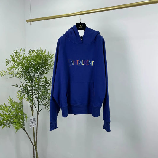 Saint Laurent Paris Embroidered Logo Hoodie