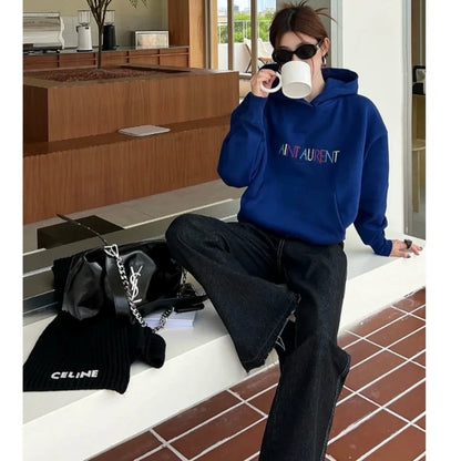 Saint Laurent Paris Embroidered Logo Hoodie