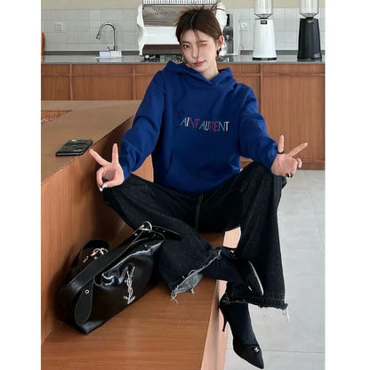 Saint Laurent Paris Embroidered Logo Hoodie