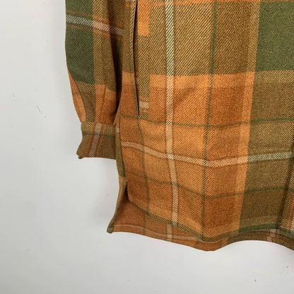 Loewe Brown Plaid Wool Long Sleeve Shirt