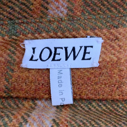 Loewe Brown Plaid Wool Long Sleeve Shirt