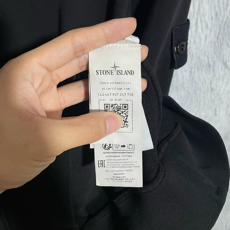 Stone Island Black Crewneck Sweatshirt-yf