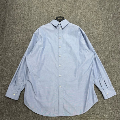 Loose Fit Cotton Button-Up Shirt-zp