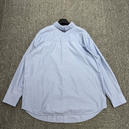 Loose Fit Cotton Button-Up Shirt-zp