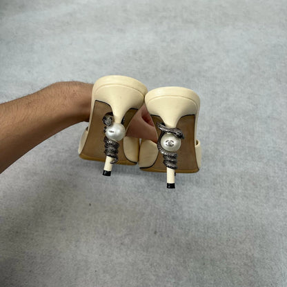 Chanel Pearl Snake High Heels