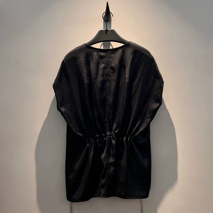 Rick Owens 25SS V-Neck Silk Sleeveless Top-yf