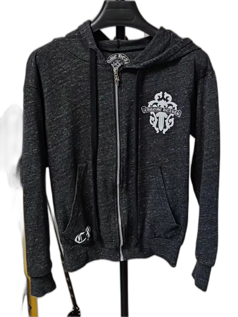 Chrome Hearts Snowflake Pattern Zip-Up Hoodie