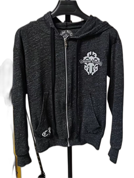 Chrome Hearts Snowflake Pattern Zip-Up Hoodie