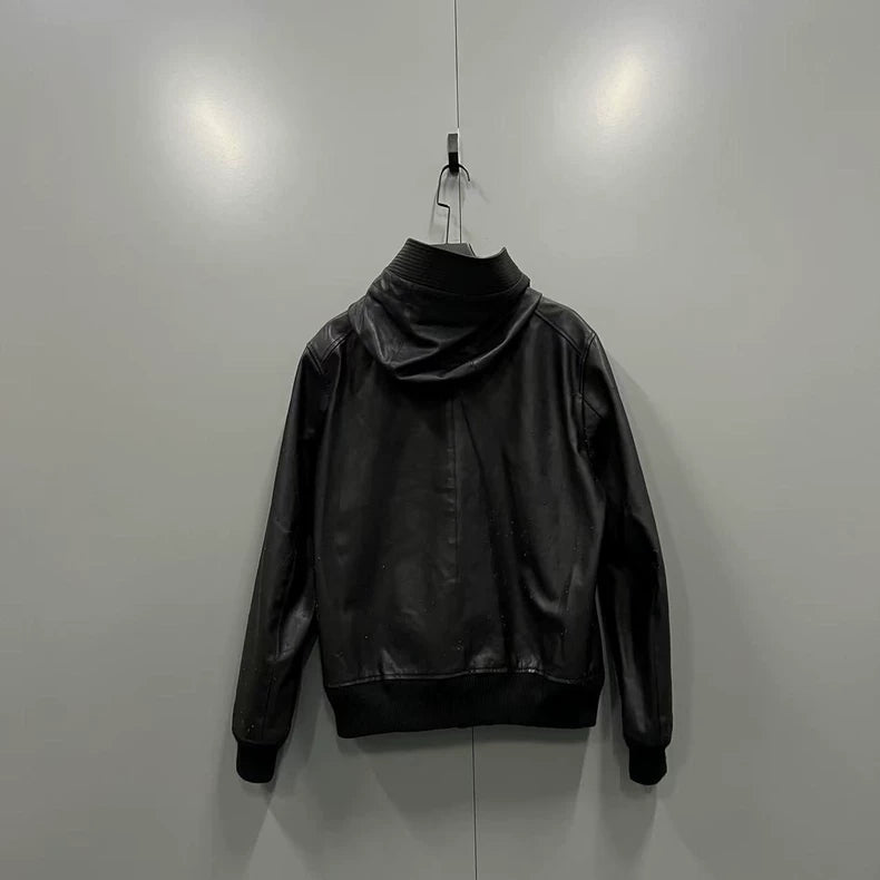 Givenchy Destructive Hooded Leather Jacket