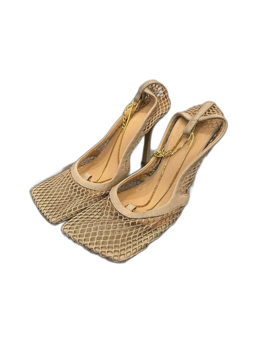 Bottega Veneta Beige Mesh Heeled Sandals