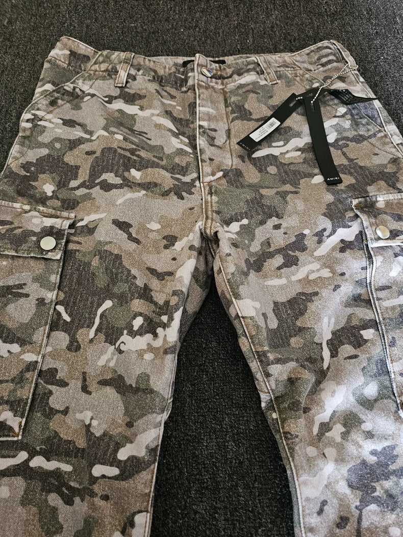 Amiri Washed Camo Wide-Leg Jeans-yf
