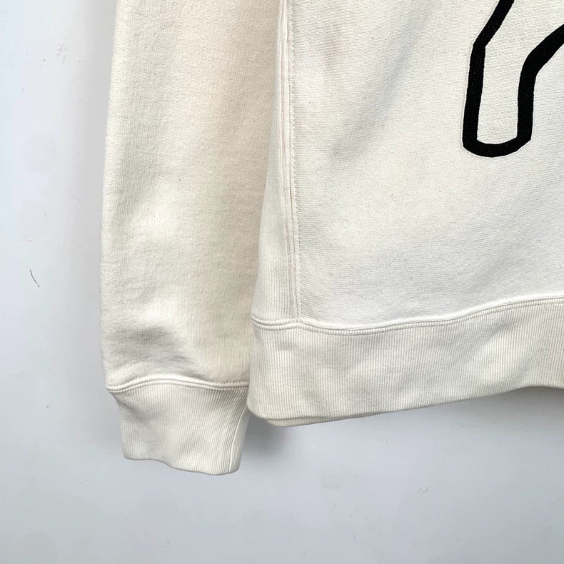 Gucci Beige Letter Print Hooded Sweatshirt
