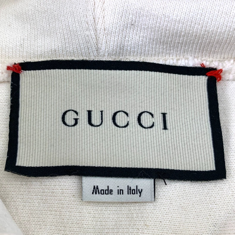 Gucci Beige Letter Print Hooded Sweatshirt