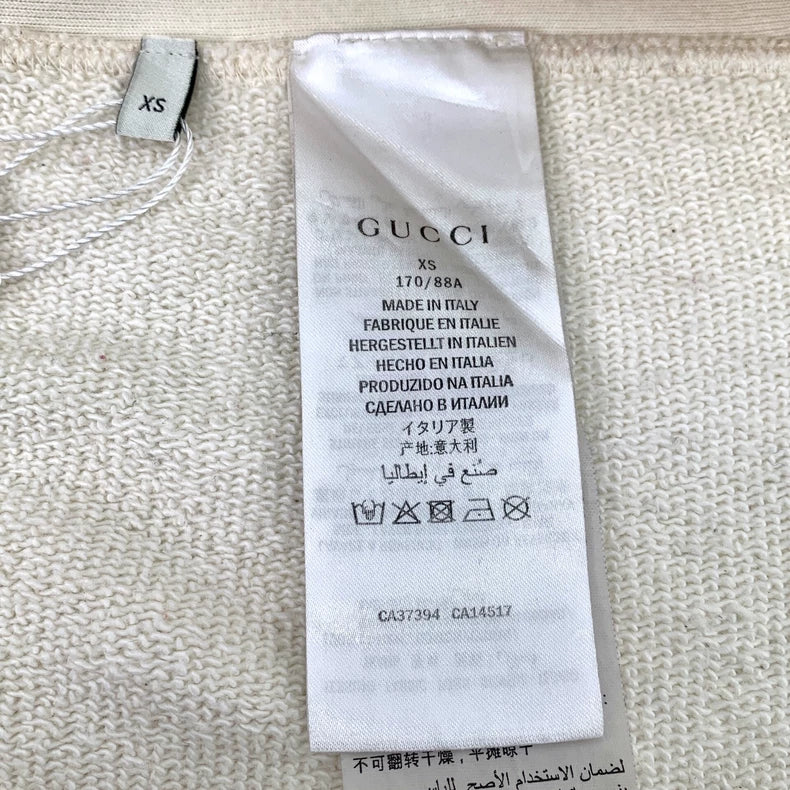 Gucci Beige Letter Print Hooded Sweatshirt